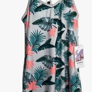 Kyodan Woman’s Green & Pink Activewear Leaf Print Tennis Dress